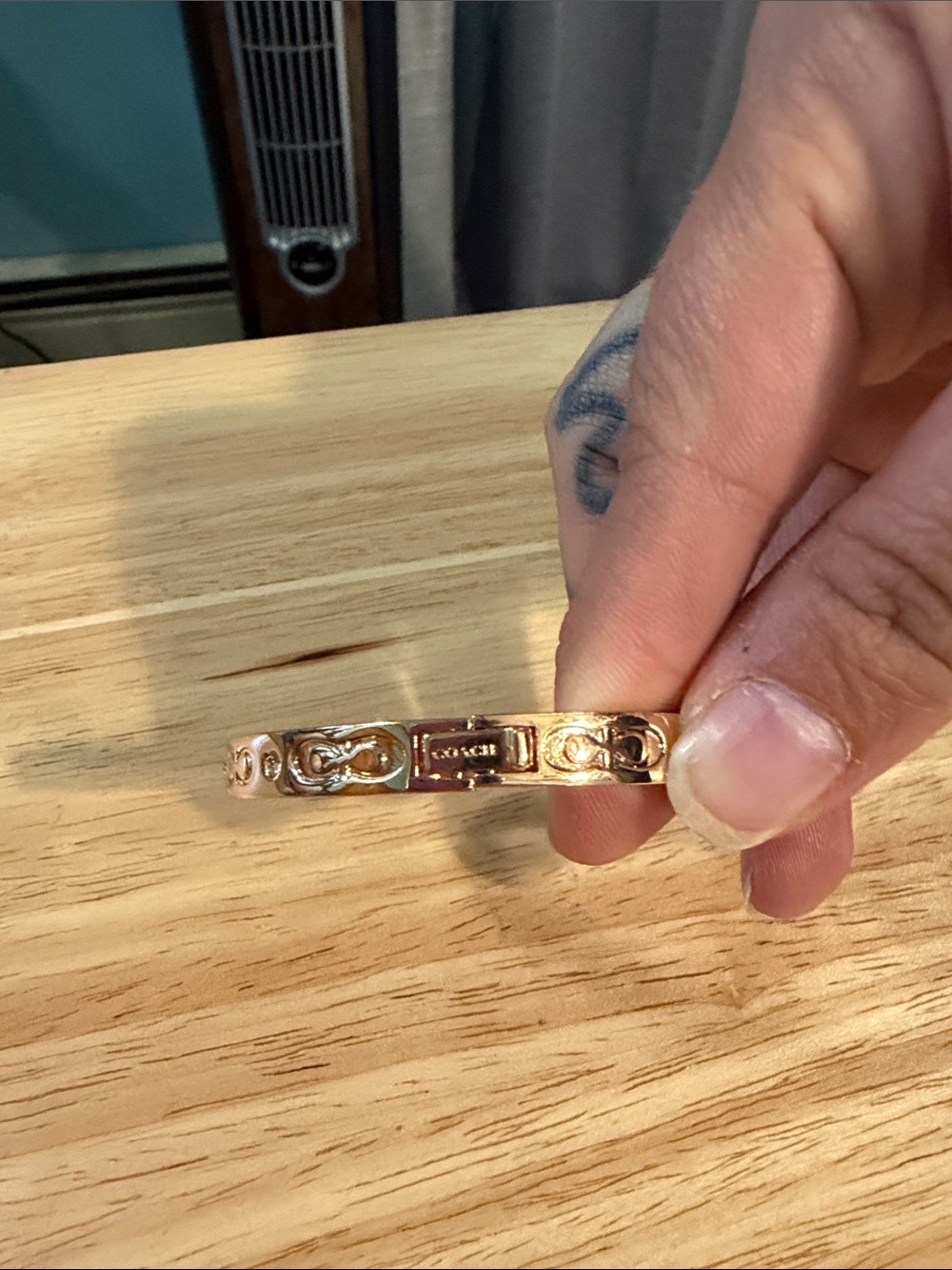 Coach Rose Gold Signature Link Bangle Bracelet - Picture 4 of 5
